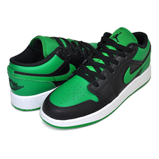 NIKE AIR JORDAN 1 LOW (GS) black/black-luckey green-white 553560-065画像