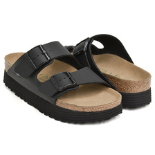 BIRKENSTOCK ARIZONA PLATFORM VEGAN BLACK / BIRKO-FLOR 1018520画像