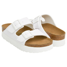BIRKENSTOCK ARIZONA PLATFORM VEGAN WHITE / BIRKO-FLOR 1018581画像