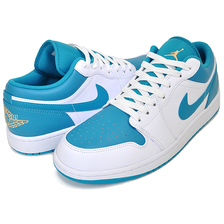 NIKE AIR JORDAN 1 LOW white/celestial gold-aquatone 553558-174画像