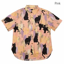 衣櫻 Lot.SA-1537 スケア素材 半袖レギュラーシャツ - 藤と黒猫 - SA1537H画像