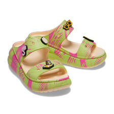 crocs ClassicCrushSpringBreakSandal Vanilla/Multi 208490-1FR画像