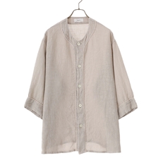 marka BASE BALL SHIRT - 60/- ORGANIC LINEN - M23B-10SH01B画像