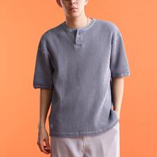 Schott THERMAL PIGMENT O/D HENLEY NECK T-SHIRT 7823934009画像