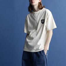 Schott S/S HENLEY NECK T-SHIRT "EMBROIDERED PERFECTO" 7823134024画像