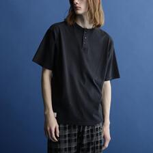 Schott PIGMENT O/D SS HENLEY NECK T-SHIRT 7823934011画像