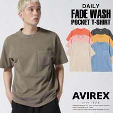 AVIREX DAILY SHORTSLEEVE FADE WASH POCKET T-SHIRT 7833934010画像