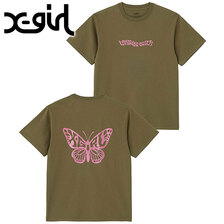 X-girl GLITTER BUTTERFLY LOGO S/S TEE 105232011014画像