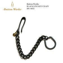 Button Works Black Line FISH HOOK Key Chain BW-0033画像