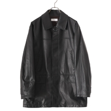 marka LEATHER PUFFED CAR COAT - lamb leather - M23C-08CO01C画像