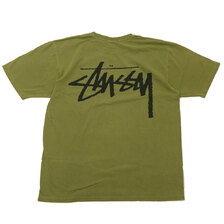 STUSSY × OUR LEGACY WORK SHOP YIN YANG PIGMENT DYED TEE OLIVE画像