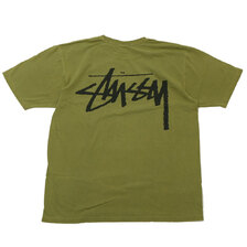 STUSSY &times; OUR LEGACY WORK SHOP YIN YANG PIGMENT DYED TEE OLIVE画像
