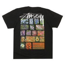STUSSY FLOWER GRID PIGMENT DYED TEE BLACK画像