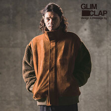 GLIMCLAP Fake mouton × boa fabric stand-collar jacket 15-079-GLA-CD画像