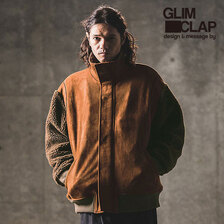 GLIMCLAP Fake mouton &times; boa fabric stand-collar jacket 15-079-GLA-CD画像