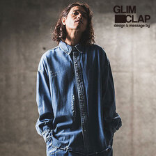 GLIMCLAP Multicolor embroidery design denim shirt 15-087-GLA-CD画像