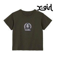 X-girl GLITTER CIRCLE BACKGROUND FACE LOGO S/S BABY TEE 105233011010画像