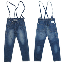 JOHNBULL サスペンダー デニム ワークパンツ ユーズドウォッシュ JL231P42画像