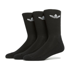 adidas TREFOIL CUSHION CREW SOCK 3 PACK BLACK IJ5613画像