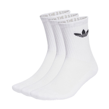 adidas TREFOIL CUSHION CREW SOCK 3 PACK WHITE IJ5616画像