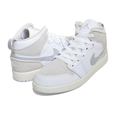 NIKE JORDAN 1 MID SE CRAFT (PS) white/lt orewood brn-tech grey FB9141-120画像