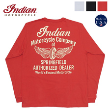 INDIAN MOTORCYCLE PRINT L/S T-SHIRTS "FLYING WHEEL" Made in U.S.A IM69293画像