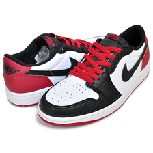 NIKE AIR JORDAN 1 RETRO LOW OG BLACK TOE white/black-varsity red CZ0790-106画像