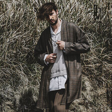 NO ID. ボタンレスBIGロングガウン 853006-518S画像