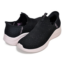 SKECHERS ULTRA FLEX 3.0-SHINY NIGHT SLIP-INS BLACK/ROSE GOLD 149594-BKRG画像