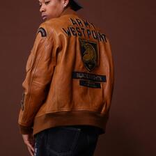 AVIREX AGED LEATHER TYPE MA-1 JACKET WEST POINT 7833250079画像