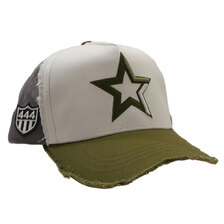 YOSHINORI KOTAKE DESIGN &times; BEAMS GOLF STAR MESH CAP OLIVE画像