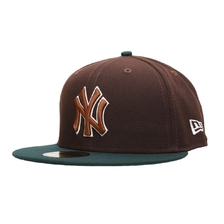 NEW ERA 59FIFTY Beef and Broccoli ニューヨーク・ヤンキース バーントウッド ダークグリーンバイザー 13750714画像