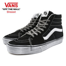 VANS Sk8-Hi Stressed Black/White VN0007NSMCG画像