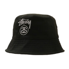 STUSSY STOCK LOCK DEEP BUCKET HAT BLACK画像
