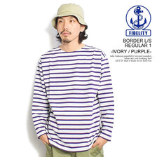 FIDELITY BORDER L/S REGULAR 1 -IVORY&times;PURPLE- 1775000画像