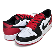 NIKE AIR JORDAN 1 RETRO LOW OG (GS) BLACK TOE white/black-varsity red CZ0858-106画像