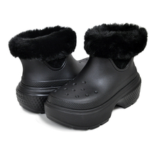 crocs STOMP LINED BOOT BLACK 208718-001画像