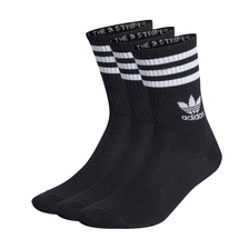 adidas MID CUT CREW SOCKS 3 PACK BLACK IL5022画像