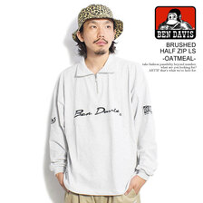 BEN DAVIS BRUSHED HALF ZIP LS -OATMEAL- C-23780041画像