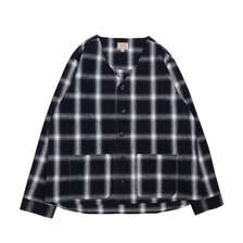 BIG MIKE Heavy Flannel Navy Check Cardigan 102336122画像