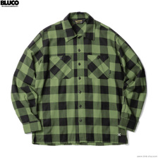 BLUCO BUFFALO CHECK FLANNEL SHIRTS (OLIVE) 1148画像