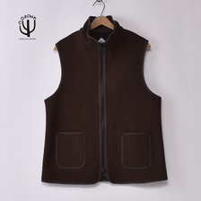 CORONA PISTACHIO VEST BEACH PILE / BROWN KHAKI CV012-23-01画像