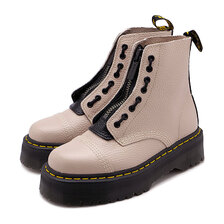 Dr.Martens SINCLAIR MILLED NAPPA LEATHER PLATFORM BOOTS VINTAGE-TAUPE 30584348画像