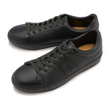 FRED PERRY SPENCER LEATHER BLACK/NIGHT-GRN B4334-T78画像