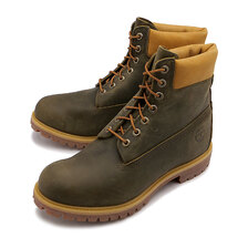 Timberland 6in Premium Boots OLIVE BROWN LEATHER A6291画像