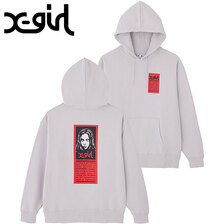 X-girl WORDS FACE SWEAT HOODIE 105233012018画像