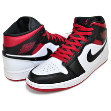 NIKE AIR JORDAN 1 MID white/gym red-black DQ8426-106画像