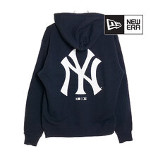 NEW ERA 裏毛 スウェット プルオーバーフーディー MLB Apparel ニューヨーク・ヤンキース ネイビー 13755287画像