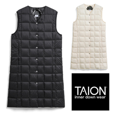TAION ベーシック Vネック ロングダウンベスト TAION-W001-LONG画像