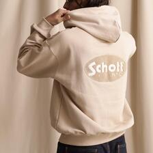 Schott HOODED SWEAT OVAL CHENILLE LOGO 7823231012画像